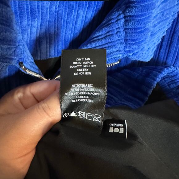 Nahmias Men's Blue Corduroy Full Zip Boxy Jacket Size XXXL Long Sleeve Collared - Picture 7 of 15